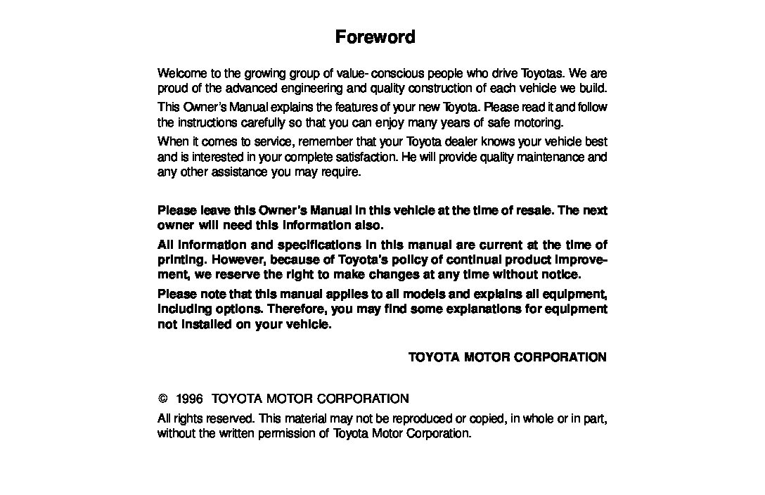 1996 toyota corolla service manual