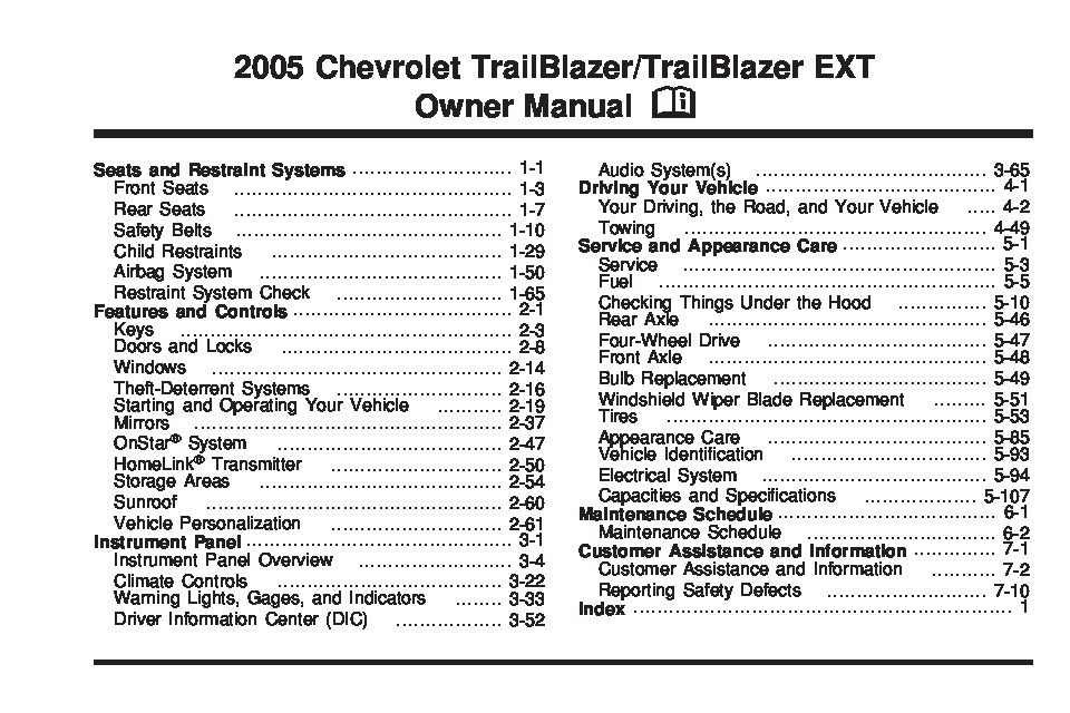 2004 Chevy Trailblazer Owners Manual Download