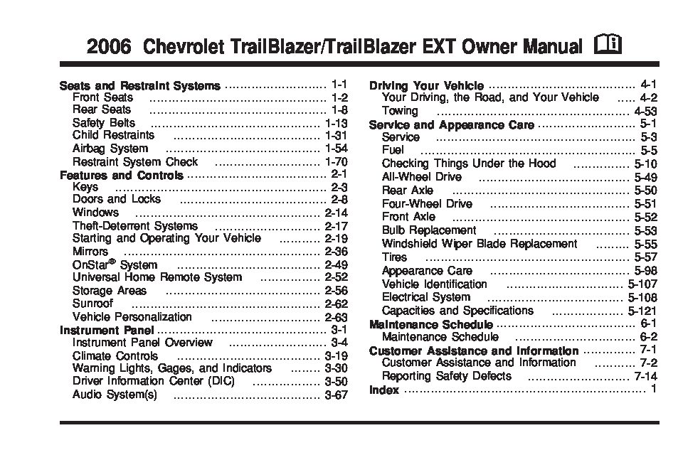 2006 chevrolet trailblazer Owners Manual | Just Give Me The Damn Manual