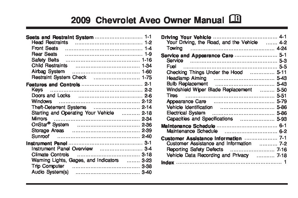 2009 chevrolet aveo Owners Manual | Just Give Me The Damn ... 2004 pontiac grand prix fuel pump wiring diagram 