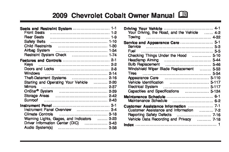 2009 chevrolet cobalt Owners Manual | Just Give Me The Damn Manual
