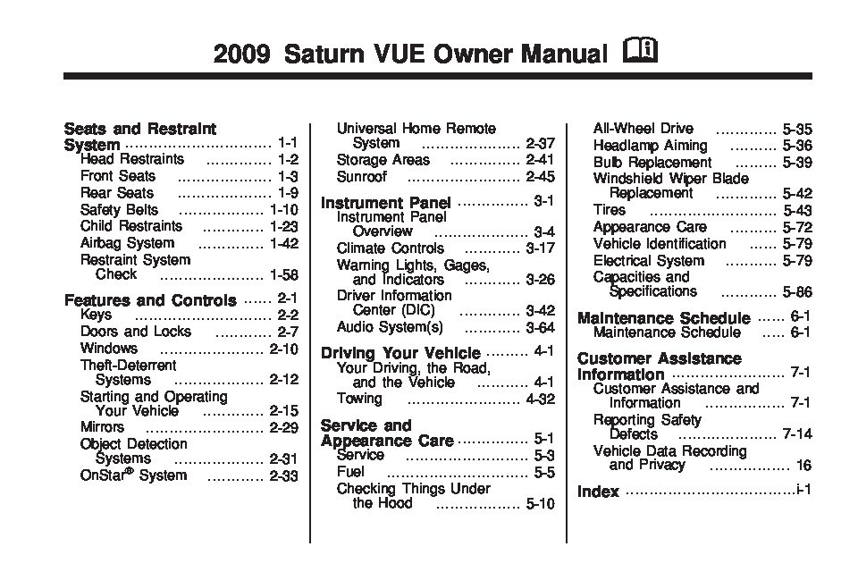 2006 saturn vue owners manual