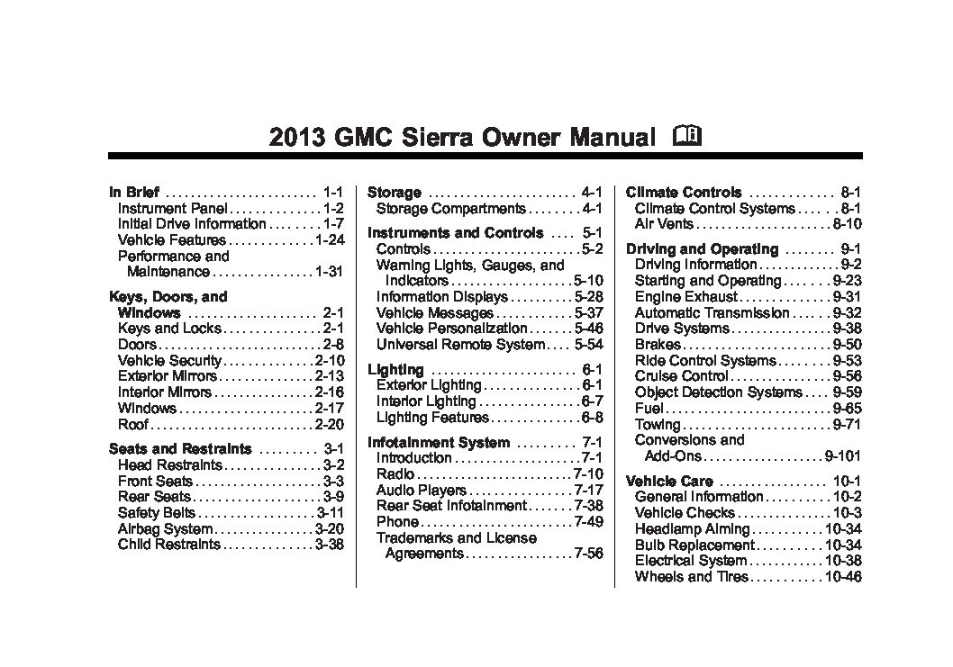 2013 gmc sierra Owners Manual | Just Give Me The Damn Manual